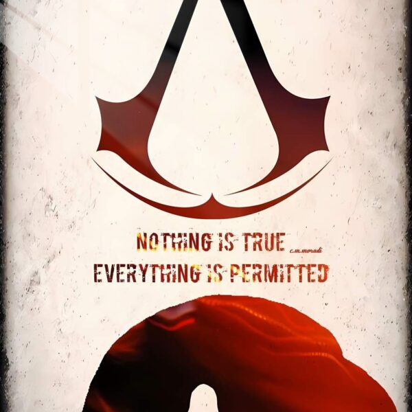 Assassin Silhouette Abstract Red
