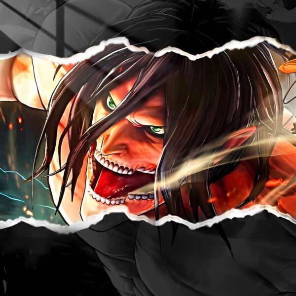 Attack Titan Ripped Paper Red & Black