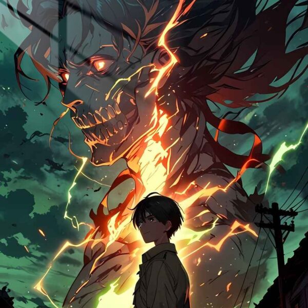 Attack Titan'S Rage Fire And Shadow Orange & Green