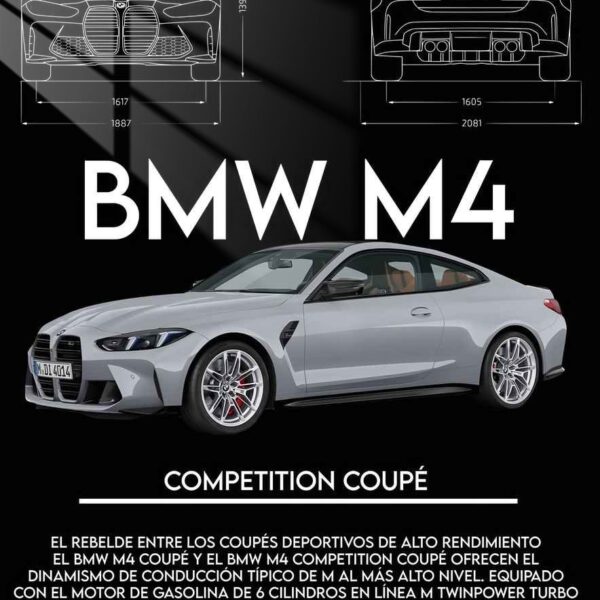 Bmw M4 Blueprint Silver