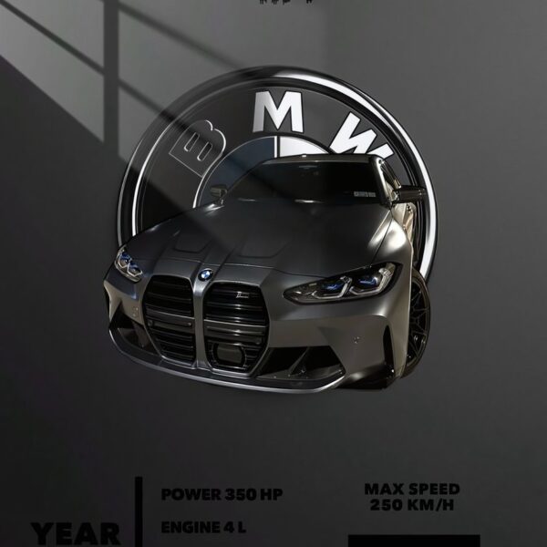 Bmw M4 Emblem Shadow Gunmetal