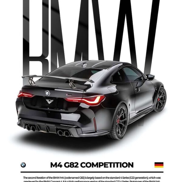 Bmw M4 G82 Rear View Black