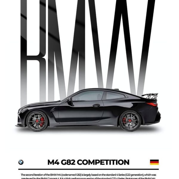Bmw M4 G82 Side Profile Black