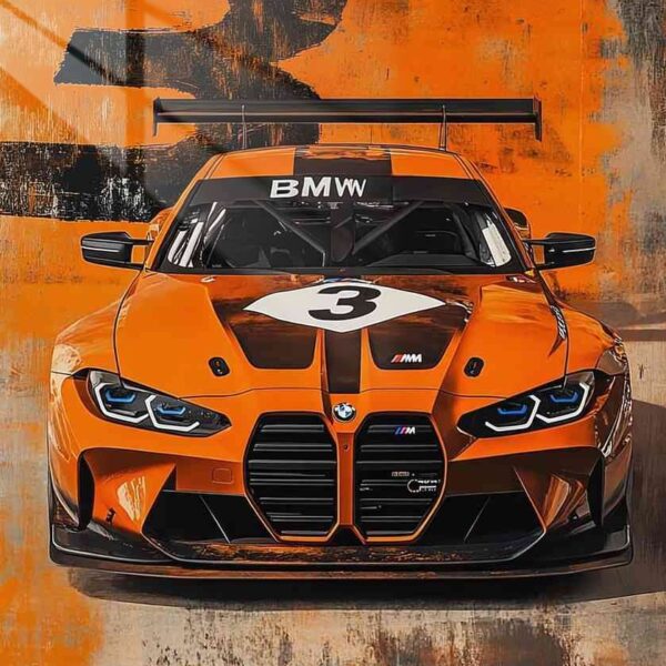Bmw M4 Gt3 Front View Orange