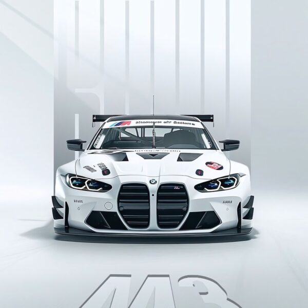 Bmw M4 Gt3 Front View White