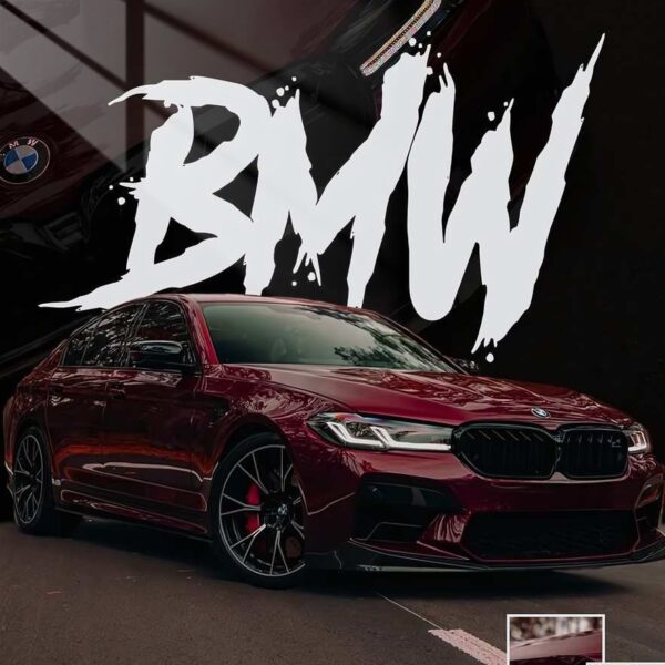 Bmw M5 Cs Side Profile Burgundy