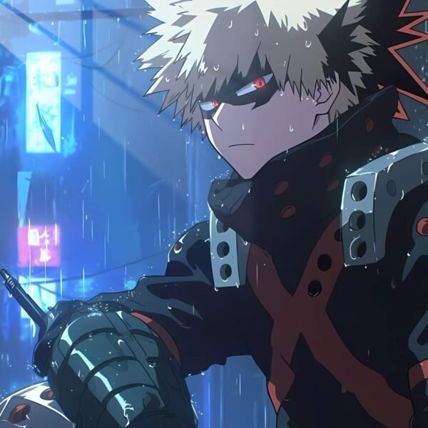 Bakugo Rainy Night Cyberpunk Blue