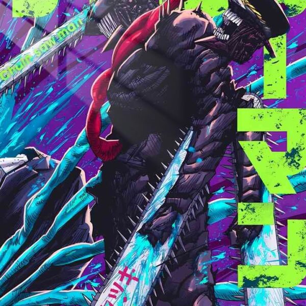 Chainsaw Devil Splashes Purple, Green