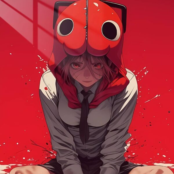 Chainsaw & Makima Blood Splatter Red