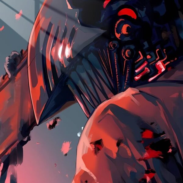 Chainsaw Man Abstract Red