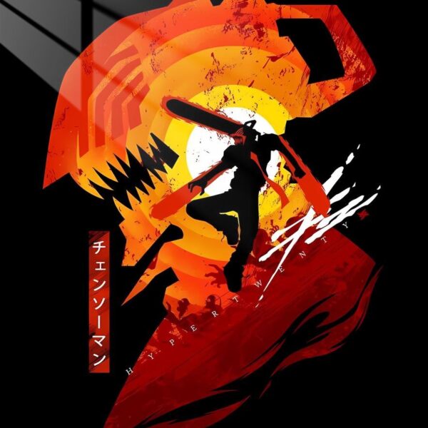 Chainsaw Man Blood Splashes Red