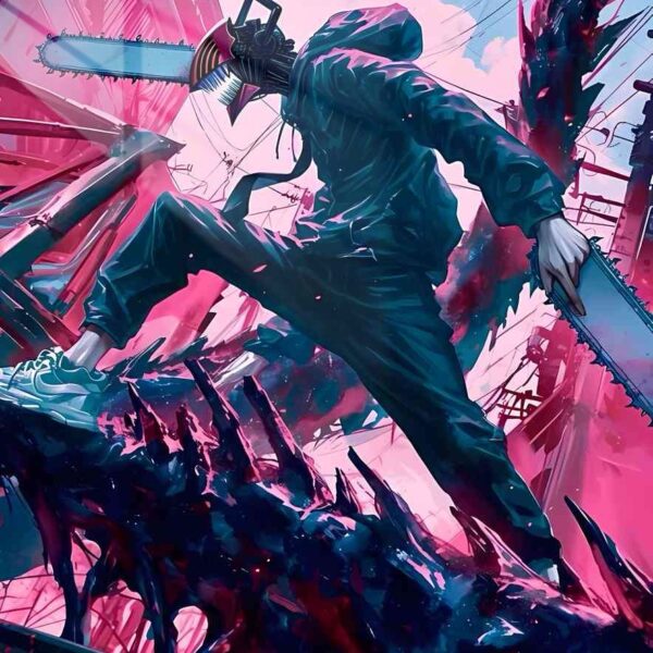 Chainsaw Man Cyberpunk Pink & Teal