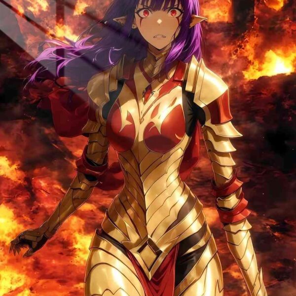 Crimson Elf Infernal Armor Gold & Red
