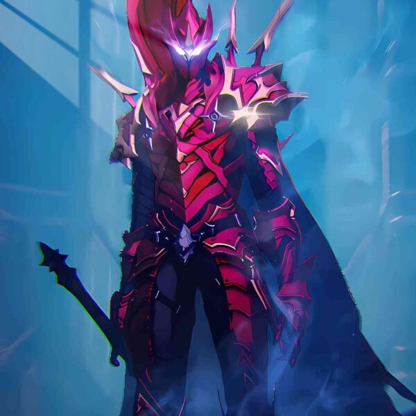 Crimson Knight Dark Fantasy Pink & Blue