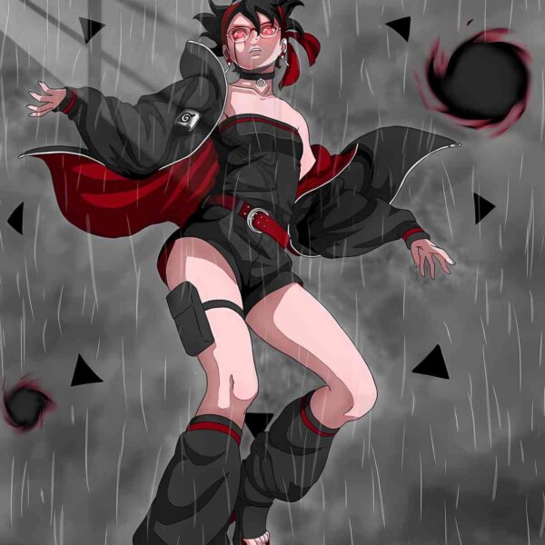 Crimson Rain Edgy Dark Red
