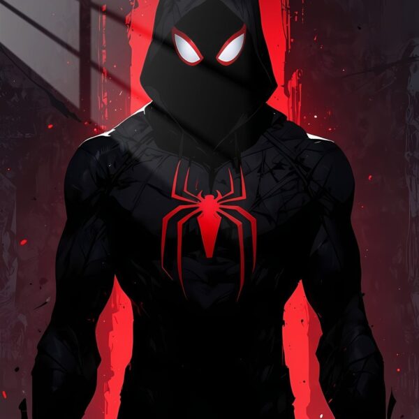 Crimson Spider Dark Silhouette Red