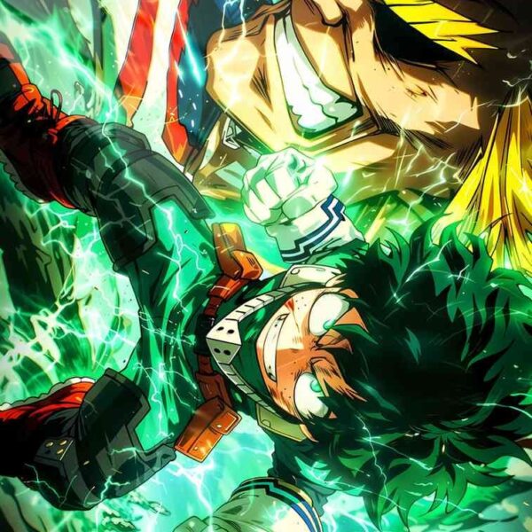 Deku & All Might Clash Green & Gold