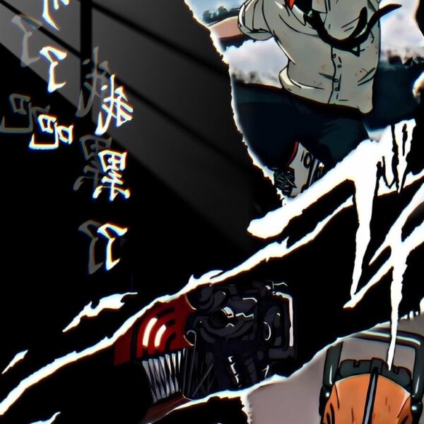 Denji Chainsaw Devil Ripped Paper Dark