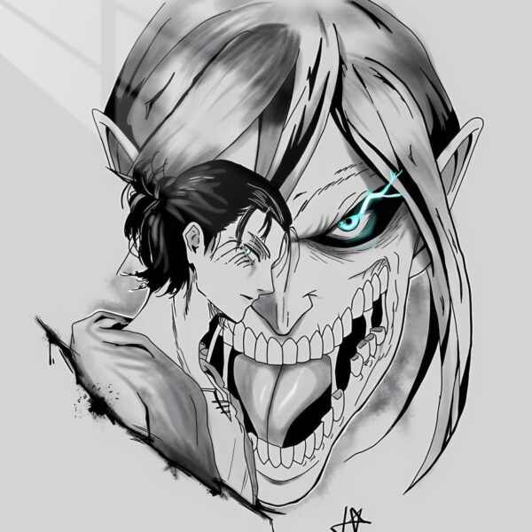 Eren Beast Titan Transformation Grey, Teal