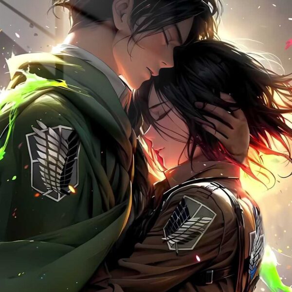 Eren & Mikasa Romantic Green & Brown