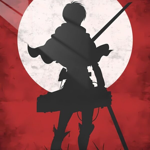 Eren Silhouette Moonlit Red