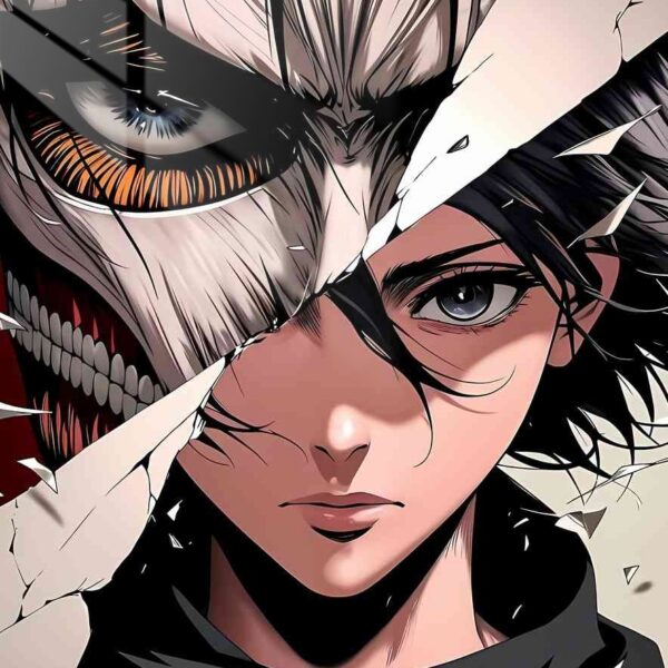 Eren Titan & Mikasa Shattered Grey