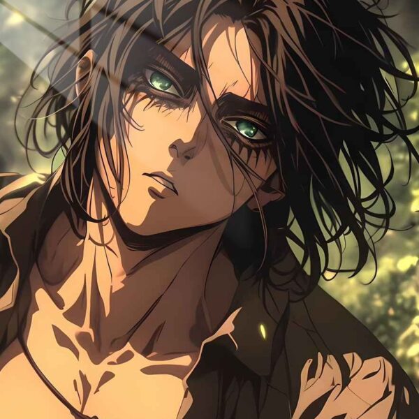 Eren Yeager Serious Gaze Sepia