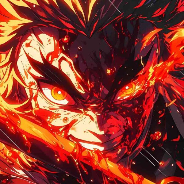Fire Hashira Fiery Rage Red Orange