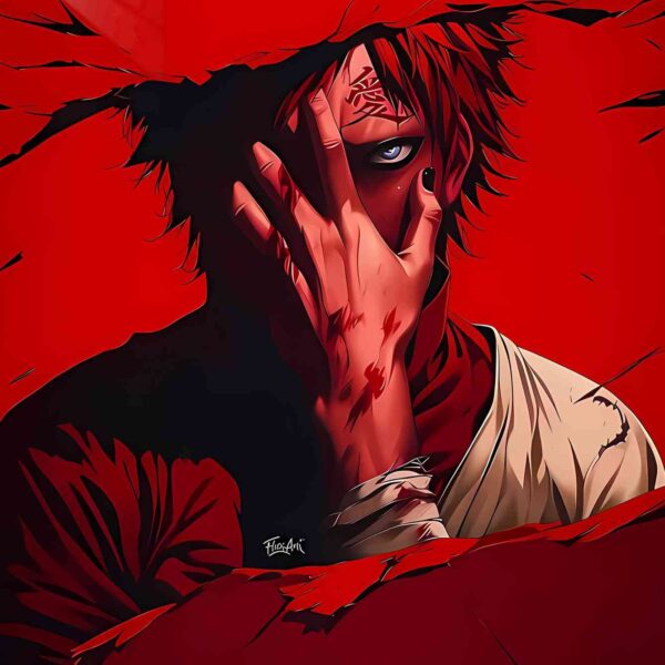 Gaara Hidden Face Red Blood Red