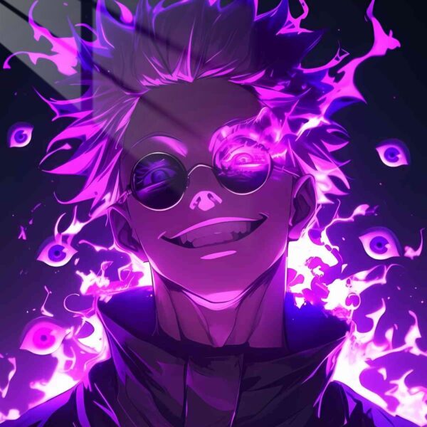 Gojo Cursed Spirit Flames Purple
