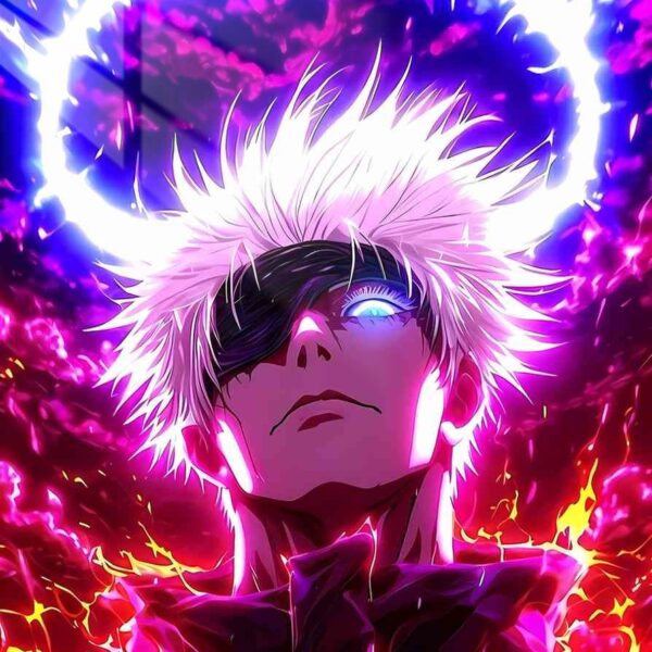 Gojo Satoru Burning Halo Purple