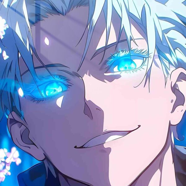 Gojo Satoru Glowing Eyes Blue