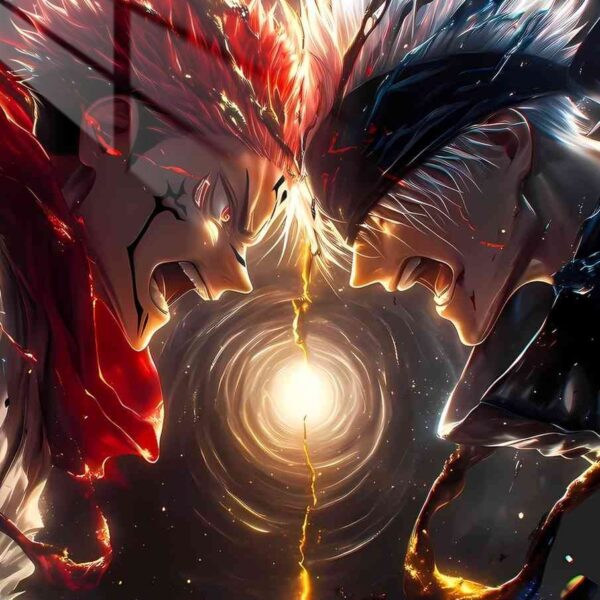 Gojo Vs Sukuna Clash Red, Gold