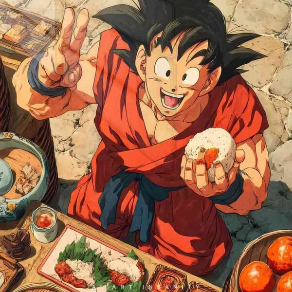 Goku At Dinner Table