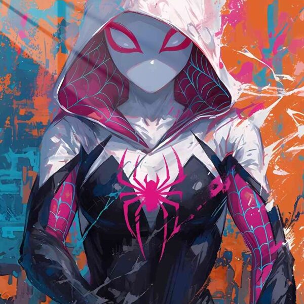 Gwen Stacy Abstract Splash Pink, Orange, Teal