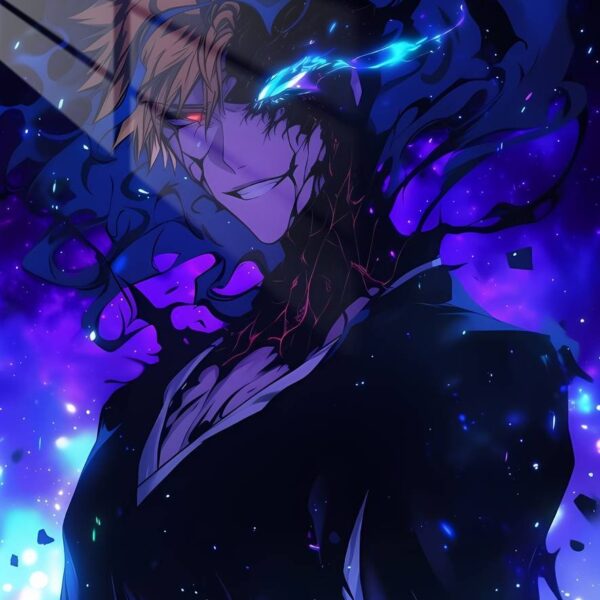 Ichigo Hollowfied Dark Flames Purple Blue