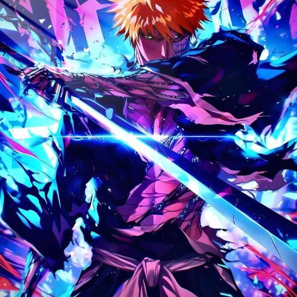 Ichigo Hollowfied Dual Blades Blue, Pink, Orange
