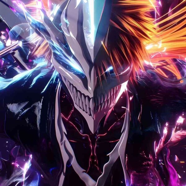 Ichigo Hollowfied Fiery Aura Purple, Orange