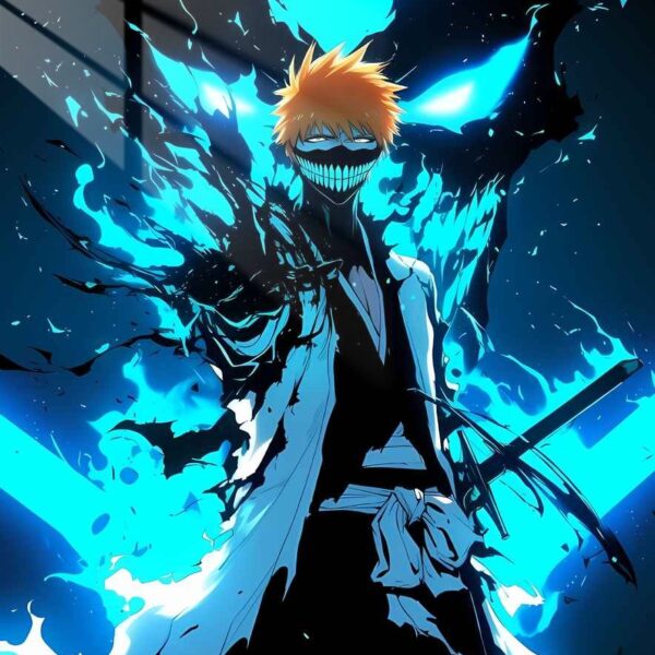 Ichigo Hollowfied Rage Cyan