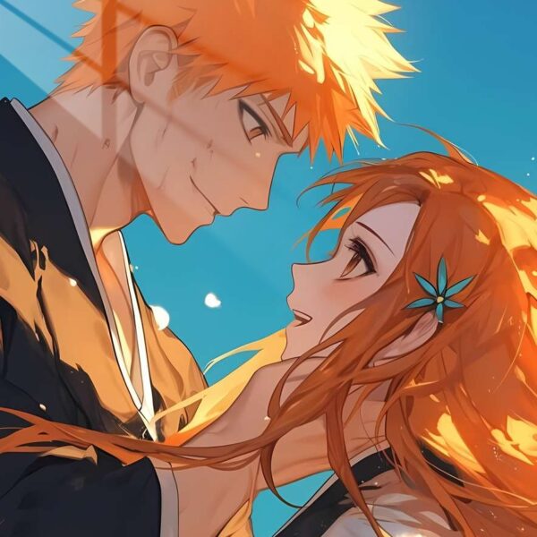Ichigo & Orihime Embrace Orange