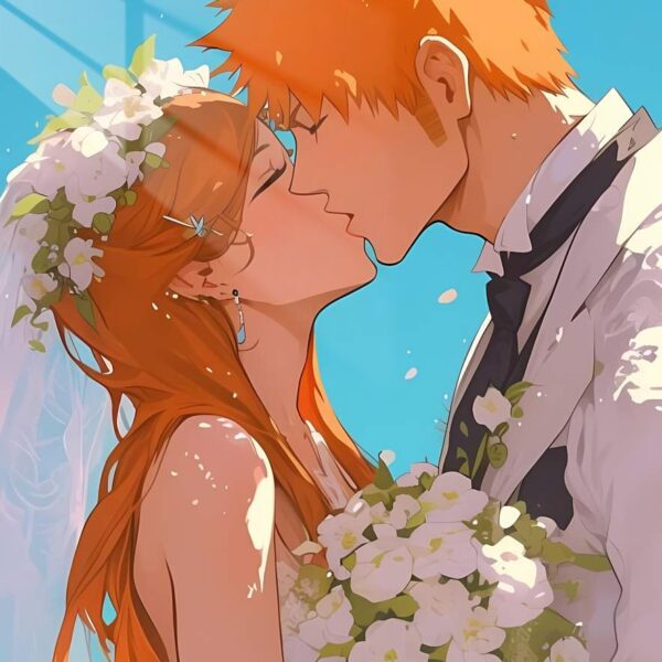 Ichigo & Orihime Wedding Kiss Orange