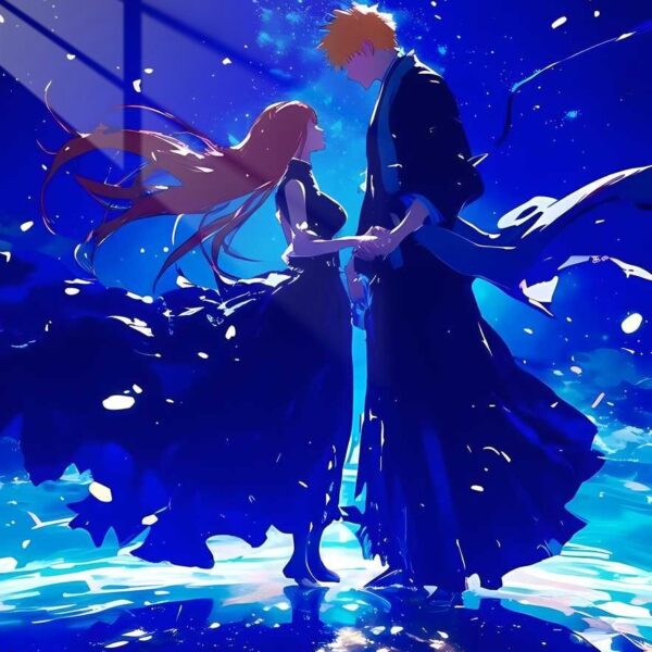 Ichigo And Orihime Night Sky Blue