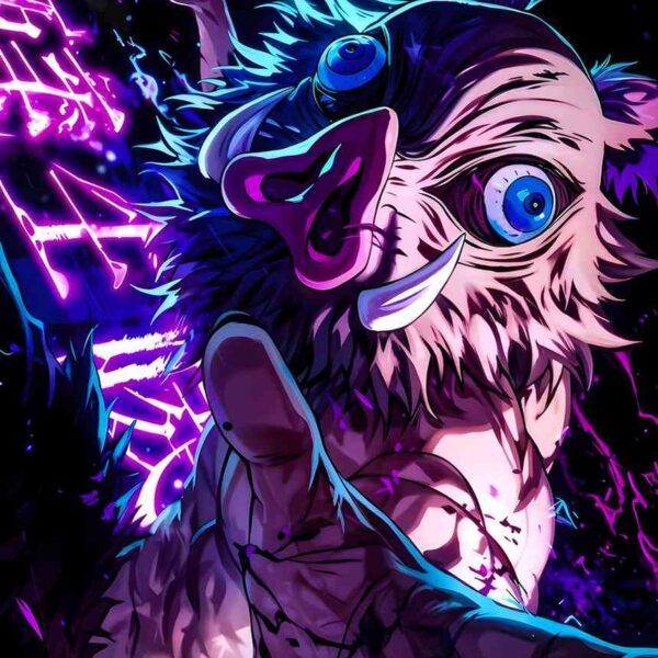 Inosuke Boar Head Purple, Blue