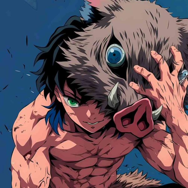 Inosuke Boar Mask Dark Blue