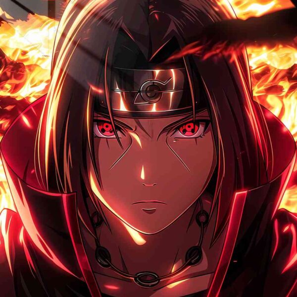 Itachi Uchiha Flames Red