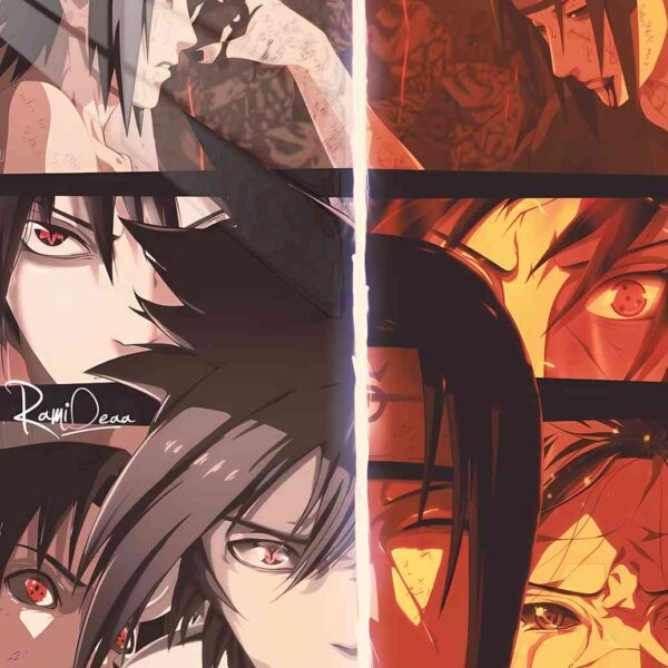 Itachi Vs Sasuke Divided Red & Purple
