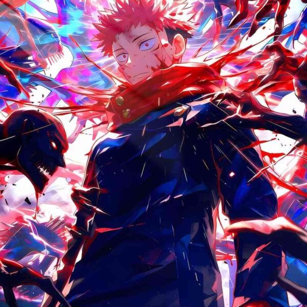 Itadori Cursed Energy Red, Blue