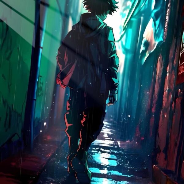 Izuku Alone Rain Teal