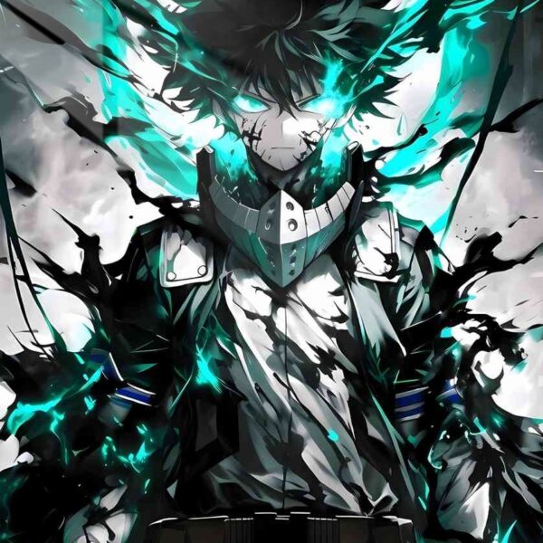 Izuku Dark Emerald Flames Teal