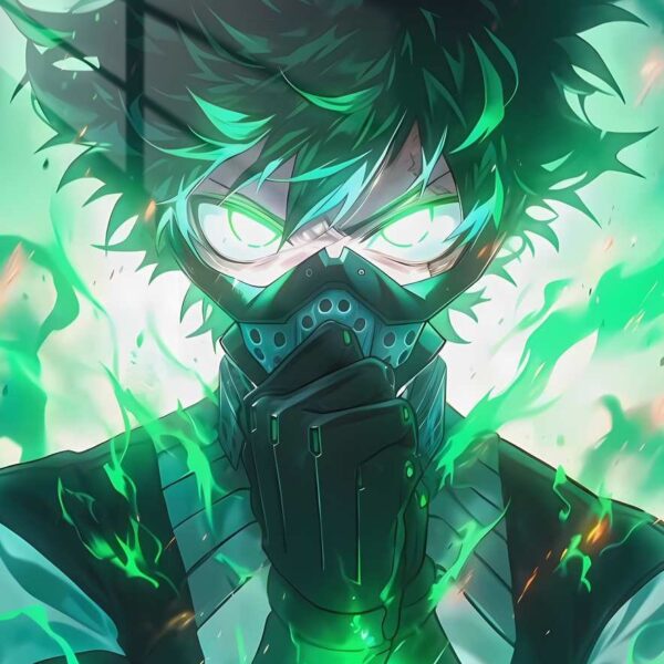 Izuku Midoriya Green Flames Green